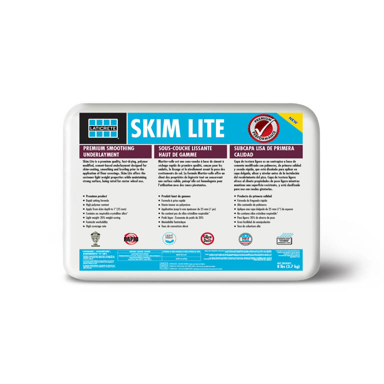 Skim Lite underlayment and concrete repair
