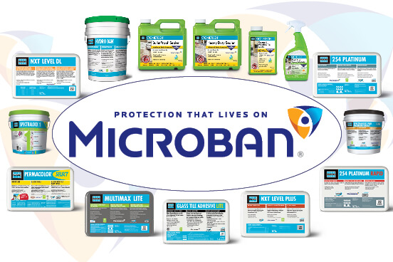 LATICRETE offers the most comprehensive array of tile and stone installation materials incorporated with Microban® antimicrobial product protection.